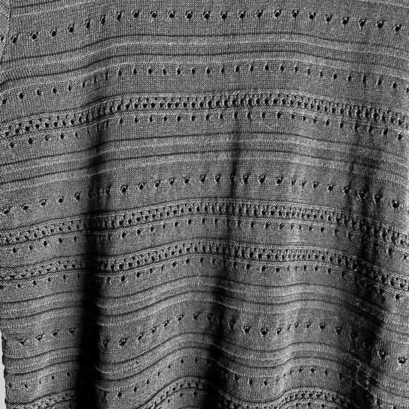 Ichi black pointelle knit sweater short sleeves with transparency - Picture 7 of 9